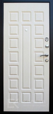 Фото №2 «Двухцветная входная дверь тёмный орех арка внутри белая №29»